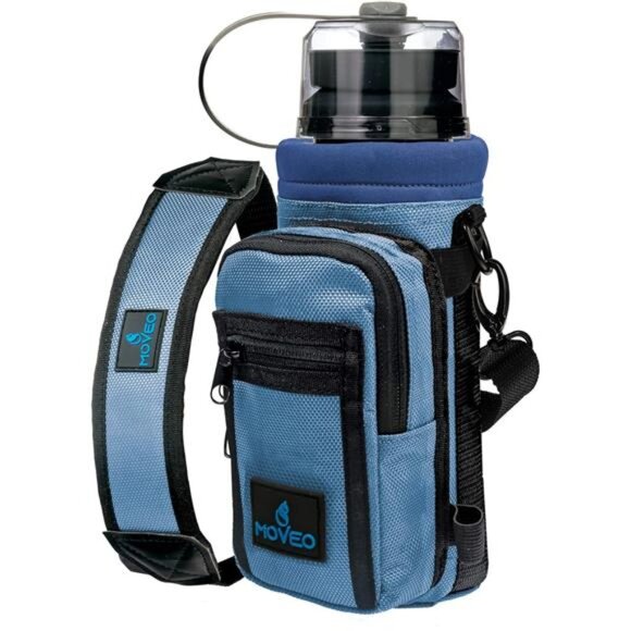Water Bottle Holder Carrier - Bottle Cooler w/Adjustable Shoulder Strap - Picture 3 of 7